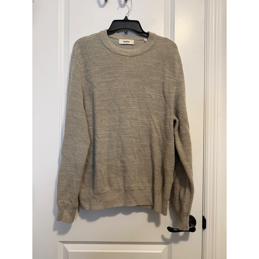 Buck Mason Sweater Mens XL Tan Excellent Cotton Ribbed Knit Crewneck Gorpcore